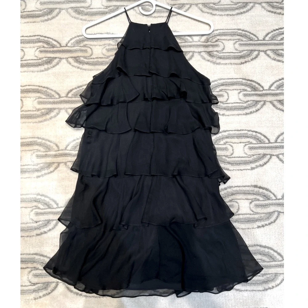 NWT BAILEY 44 Black Halter Ruffle Dress - Picture 2 of 6